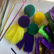 Load image into Gallery viewer, Mardi Gras POMPOM earrings
