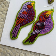 Load image into Gallery viewer, Embroidered Bird earrings