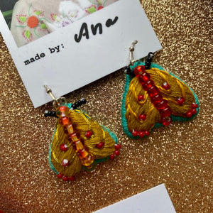 SMALL Moth + Dragonfly earrings