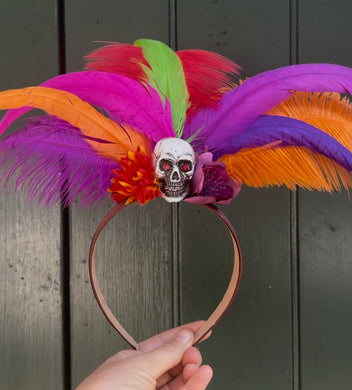 Skull Feather Headband