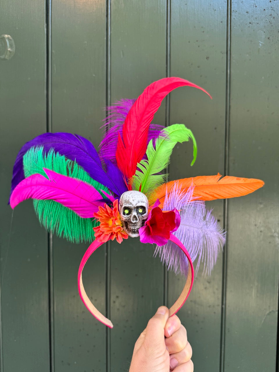 Skull Feather Headband