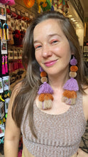 Load image into Gallery viewer, Triple POMPOM + TASSEL earrings