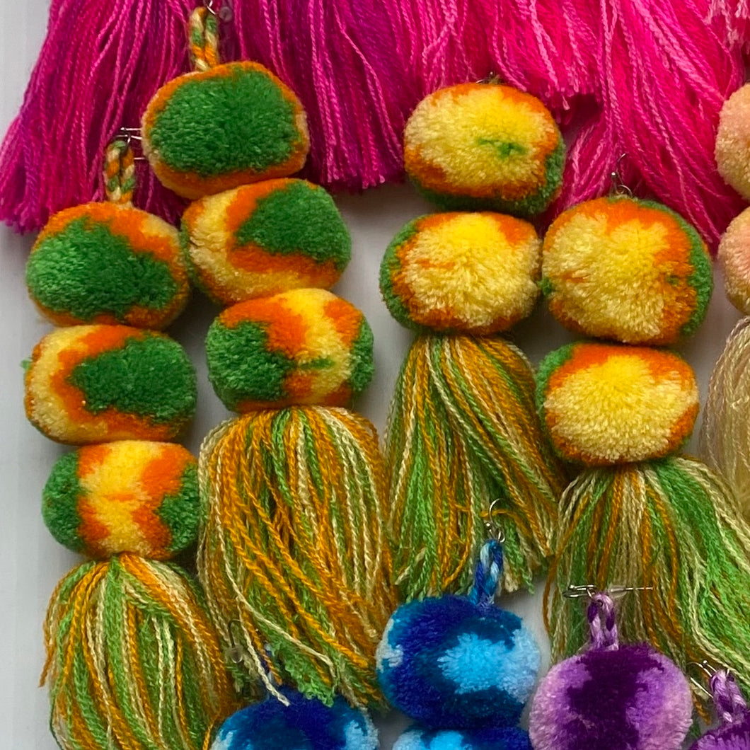 Tie-Dye Pompom Earrings