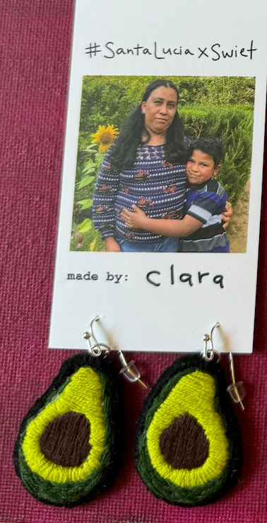 Embroidered AVOCADO Earrings