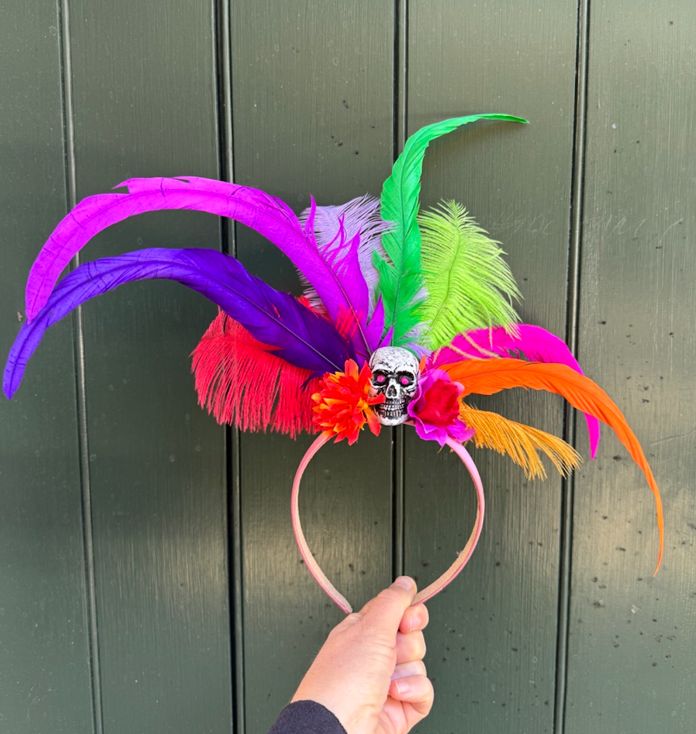 Skull Feather Headband