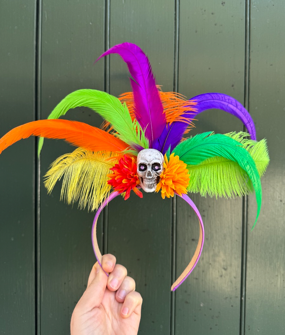 Skull Feather Headband