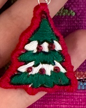 Load image into Gallery viewer, Christmas Tree EMBROIDERED earrings