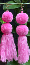 Load image into Gallery viewer, Light Pink pompom earrings
