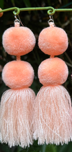 Load image into Gallery viewer, Cantaloupe pompom earrings