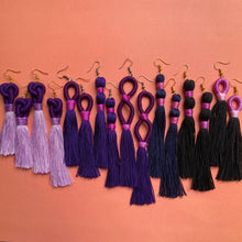 Load image into Gallery viewer, light purple KNOT TASSEL Earrings