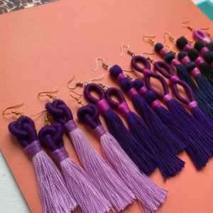 light purple KNOT TASSEL Earrings