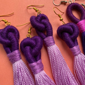 light purple KNOT TASSEL Earrings