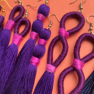 purple TASSEL Earrings