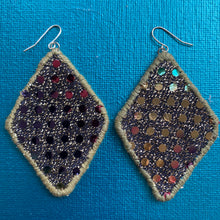 Load image into Gallery viewer, LARGE Diamond Earrings- MOLA fabric
