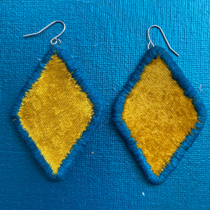 LARGE Diamond Earrings- MOLA fabric