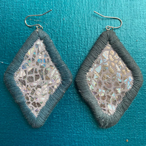 LARGE Diamond Earrings- MOLA fabric