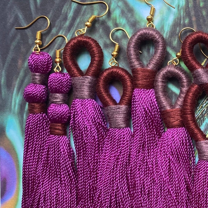 Purple TASSEL Earring