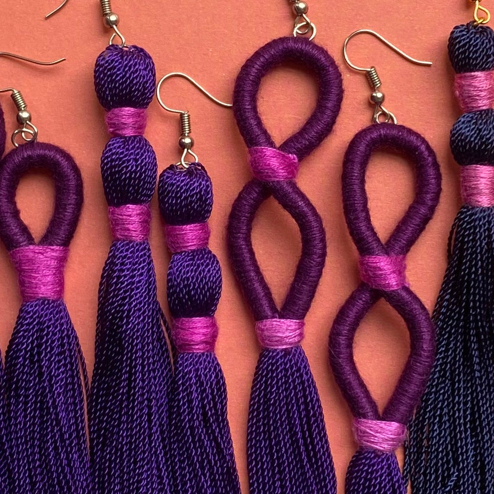 purple TASSEL Earrings
