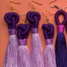 Load image into Gallery viewer, light purple KNOT TASSEL Earrings