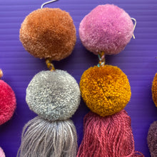 Load image into Gallery viewer, multicolor POMPOM earrings