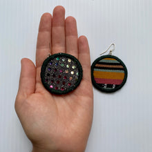 Load image into Gallery viewer, MEDIUM Fabric Circle Earrings