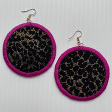 Load image into Gallery viewer, LARGE Fabric Circle Earrings
