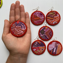 Load image into Gallery viewer, MEDIUM Fabric Circle Earring