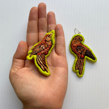 Load image into Gallery viewer, Small Embroidered Bird earrings