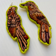 Load image into Gallery viewer, Small Embroidered Bird earrings