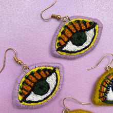 Load image into Gallery viewer, Embroidered Eye Earrings