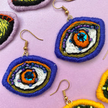 Load image into Gallery viewer, Embroidered Eye Earrings