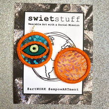 Load image into Gallery viewer, Embroidered Eye earrings