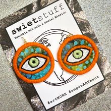 Load image into Gallery viewer, Embroidered Eye earrings