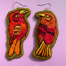 Load image into Gallery viewer, XXXmas Embroidered Bird earrings
