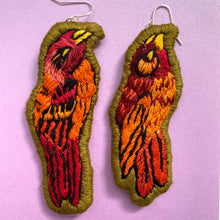 Load image into Gallery viewer, XXXmas Embroidered Bird earrings