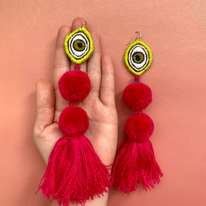 Eye/Ball/Ball earrings