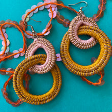 Load image into Gallery viewer, Woven Grass DOUBLE HOOP earrings