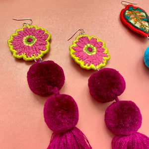 Flower/Ball/Ball earrings
