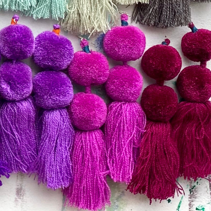 POMPOM earrings - solid color
