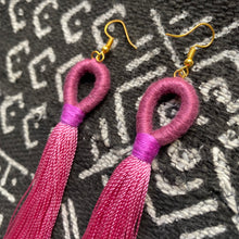 Load image into Gallery viewer, pink LOOP pink TASSEL Earring