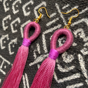 pink LOOP pink TASSEL Earring
