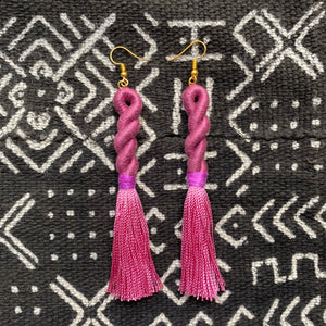 pink TWIST pink TASSEL Earring