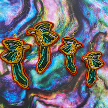 Load image into Gallery viewer, Embroidered Humming Bird Earrings