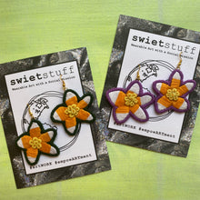 Load image into Gallery viewer, Embroidered Flower Earring